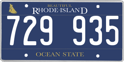RI license plate 729935