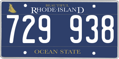 RI license plate 729938