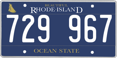 RI license plate 729967