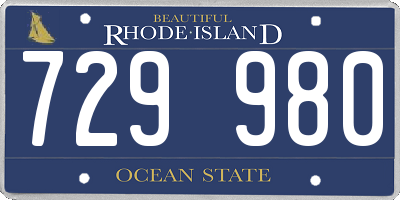RI license plate 729980