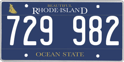 RI license plate 729982