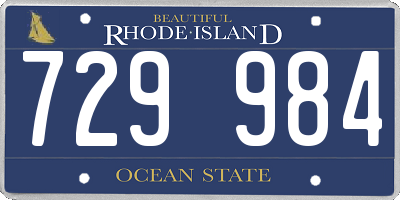 RI license plate 729984