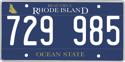 RI license plate 729985