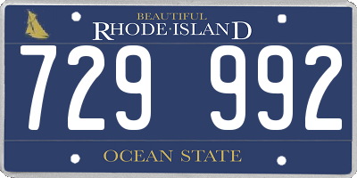 RI license plate 729992