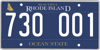 RI license plate 730001