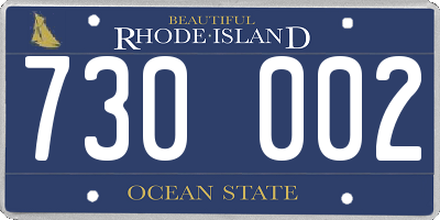 RI license plate 730002