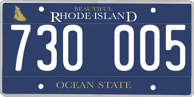 RI license plate 730005