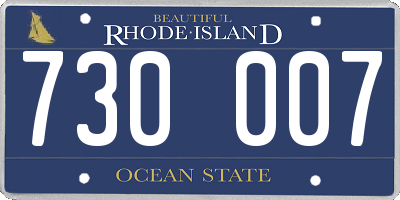 RI license plate 730007