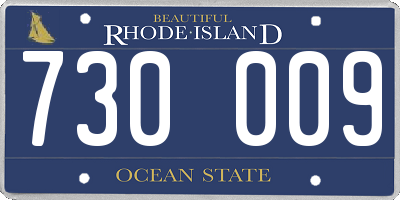 RI license plate 730009
