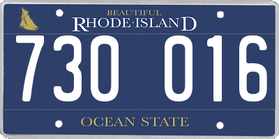 RI license plate 730016