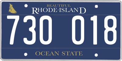 RI license plate 730018