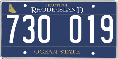 RI license plate 730019