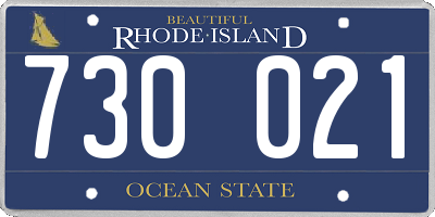 RI license plate 730021