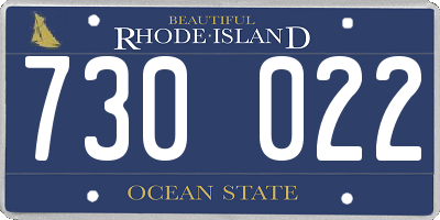 RI license plate 730022