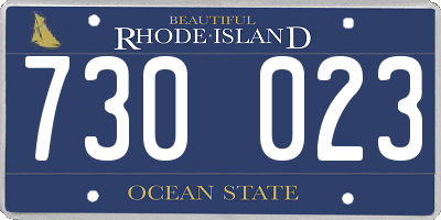 RI license plate 730023