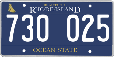 RI license plate 730025