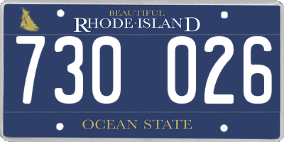 RI license plate 730026