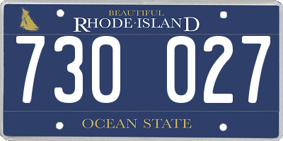 RI license plate 730027