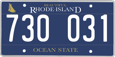 RI license plate 730031
