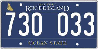 RI license plate 730033