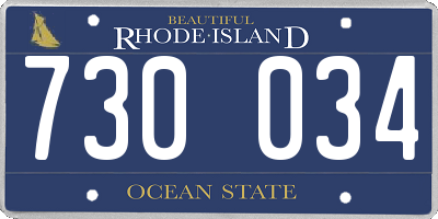 RI license plate 730034