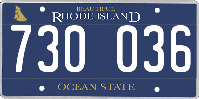 RI license plate 730036