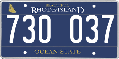 RI license plate 730037