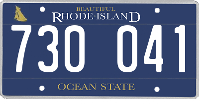 RI license plate 730041