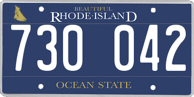 RI license plate 730042