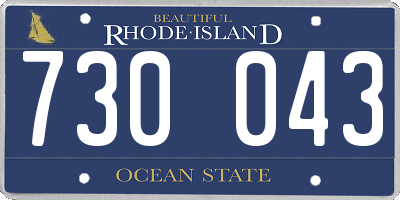 RI license plate 730043
