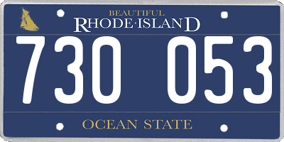 RI license plate 730053