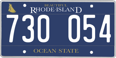 RI license plate 730054