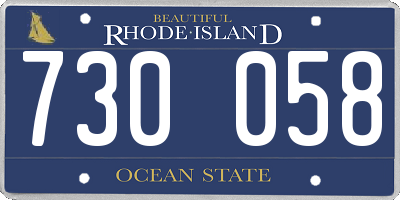 RI license plate 730058