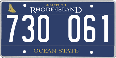 RI license plate 730061