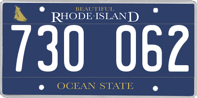 RI license plate 730062