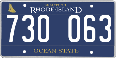 RI license plate 730063