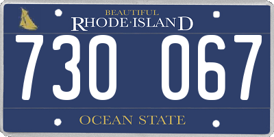 RI license plate 730067