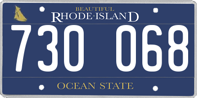 RI license plate 730068