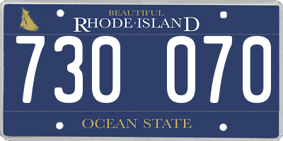 RI license plate 730070