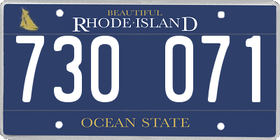RI license plate 730071