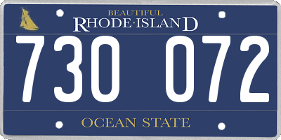 RI license plate 730072