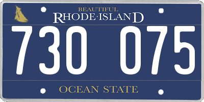 RI license plate 730075
