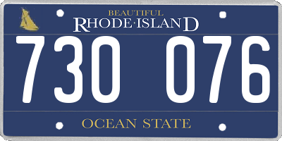 RI license plate 730076
