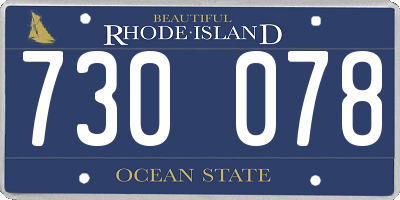 RI license plate 730078