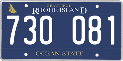 RI license plate 730081