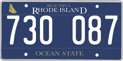 RI license plate 730087
