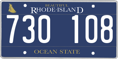 RI license plate 730108