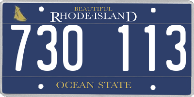 RI license plate 730113