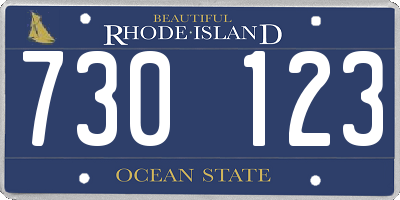 RI license plate 730123
