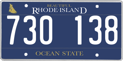 RI license plate 730138